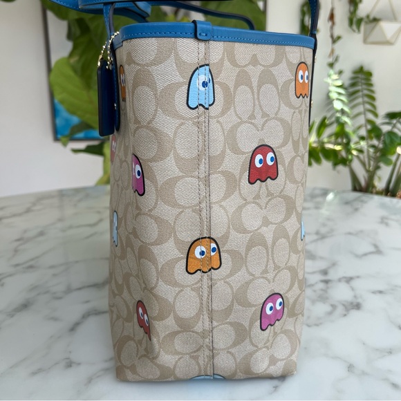 Coach Reversible City Tote Bag in Signature Canvas Pac Man Ghost Print f72905 - Picture 5 of 15